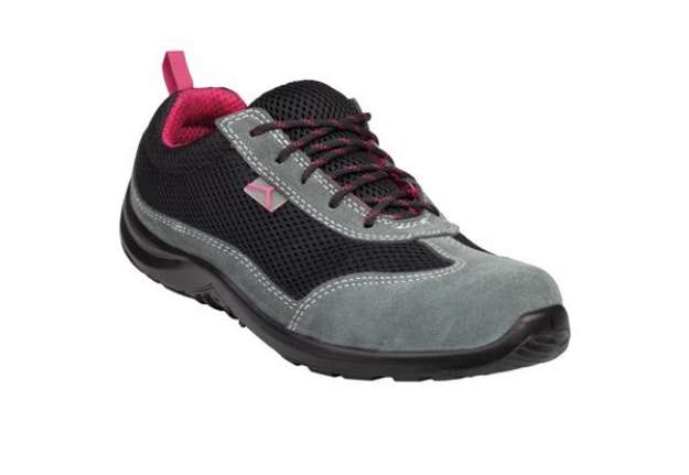 Immagine di Calzatura di sicurezza Como S1P SRC - pelle scamosciata/poliestere mesh - numero 39 - nero/fucsia -