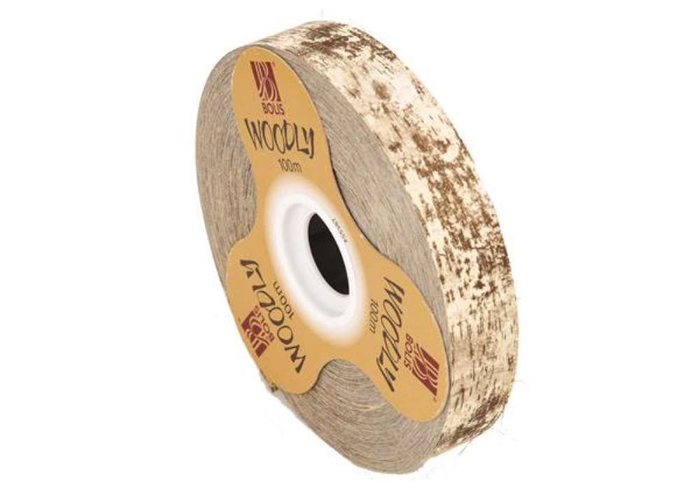 Immagine di Rotolo nastro Woodly - corteccia/avorio - 24mm x 100mt - Bolis