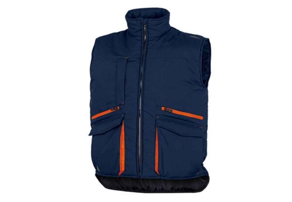 Immagine di Gilet imbottito Sierra 2 - tela/poliestere/cotone foderato - taglia L - blu/arancio - Deltaplus