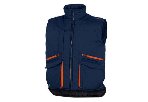 Immagine di Gilet imbottito Sierra 2 - tela/poliestere/cotone foderato - taglia XL - blu/arancio - Deltaplus