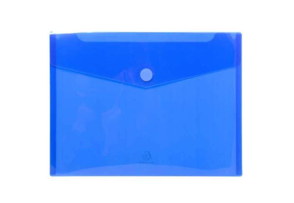 Immagine di Busta a tasca con chiusura in velcro - PPL - 24 x 32 cm - blu/trasparente - Exacompta