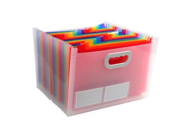 Immagine di Classificatore con maniglia Crystal - 24 tasche - 33 x 23.5 x 25 cm - PP - Exacompta