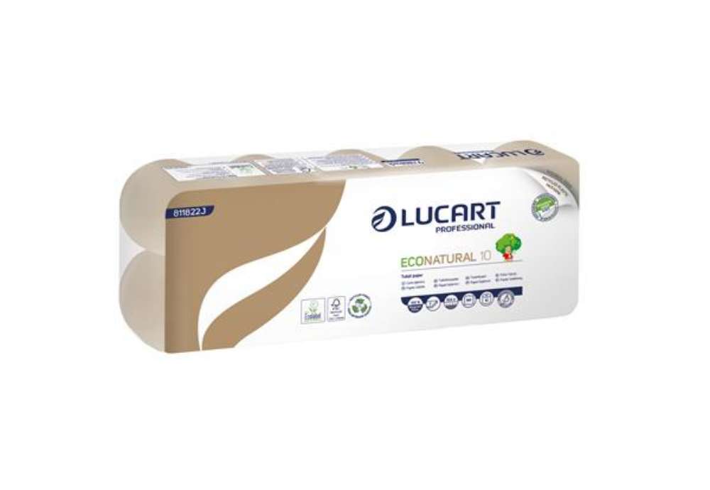 Immagine di Carta igienica EcoNatural - 9,5 cm x 19,8 mt - 15 gr - diametro 10 cm - 180 strappi - Lucart - pacco