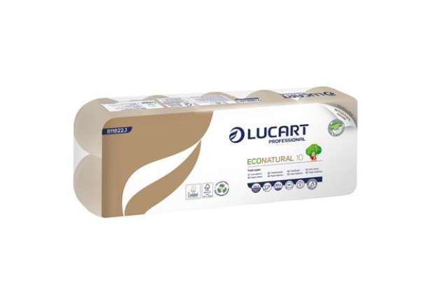 Immagine di Carta igienica EcoNatural - 9,5 cm x 19,8 mt - 15 gr - diametro 10 cm - 180 strappi - Lucart - pacco