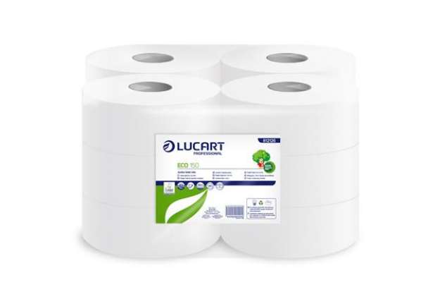 Immagine di Carta igienica Eco Mini Jumbo - 2 veli - 15 gr - diametro 18 cm - 9,1 cm x 150 mt - Lucart