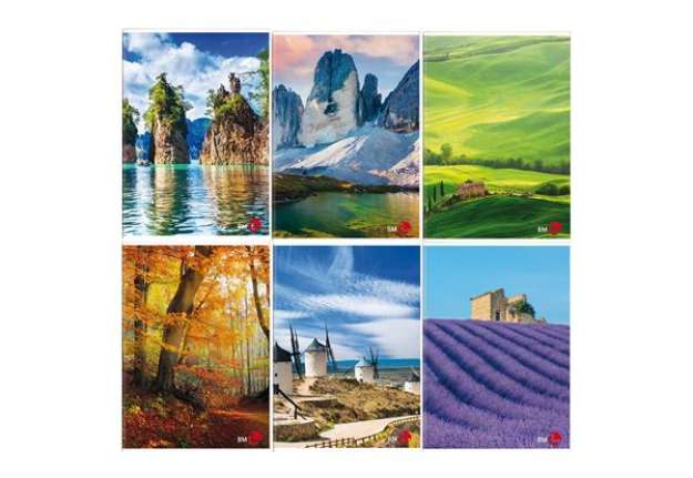 Immagine di Maxiquaderno Paesaggi fantasia - A4 - 40+2 fogli - 80gr - 5mm c/margine - BM