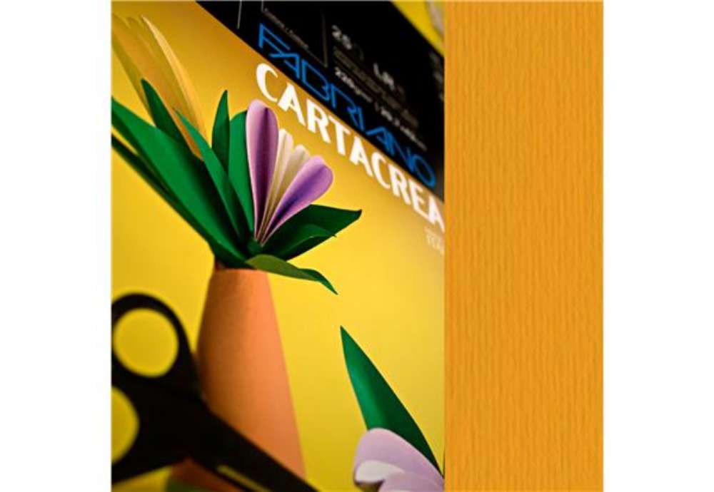 Immagine di Cartoncino CartaCrea - 35 x 50 cm - 220 gr - aragosta - Fabriano - blister 10 fogli