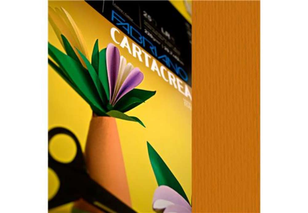 Immagine di Cartoncino CartaCrea - 35 x 50 cm - 220 gr - terra bruciata - Fabriano -  blister 10 fogli