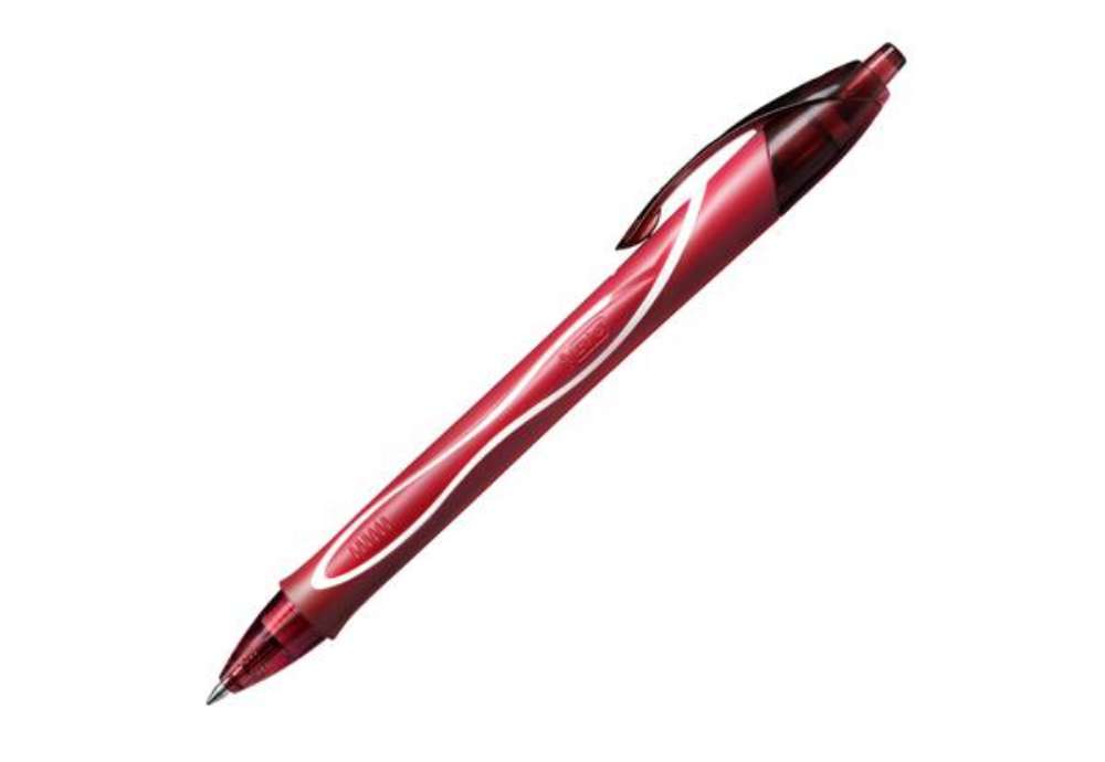 Immagine di Penna a sfera a scatto Gelocity Quick Dry  - punta 0,7mm - rosso - Bic - conf. 12 pezzi