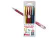 Immagine di Roller gel Hybrid Dual Metallic - punta 1,0mm - 5 colori assorititi  - Pentel - astuccio 5 roller