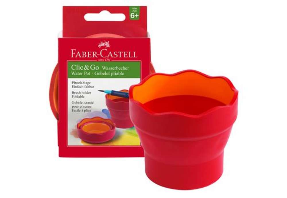 Immagine di Vaschetta Click & Go - multiuso - rossa - Faber-Castell