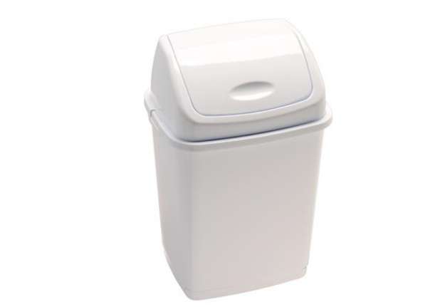 Immagine di Pattumiera con coperchio basculante Rif Basic - 36x29x55 cm - 35 L - bianco - Medial