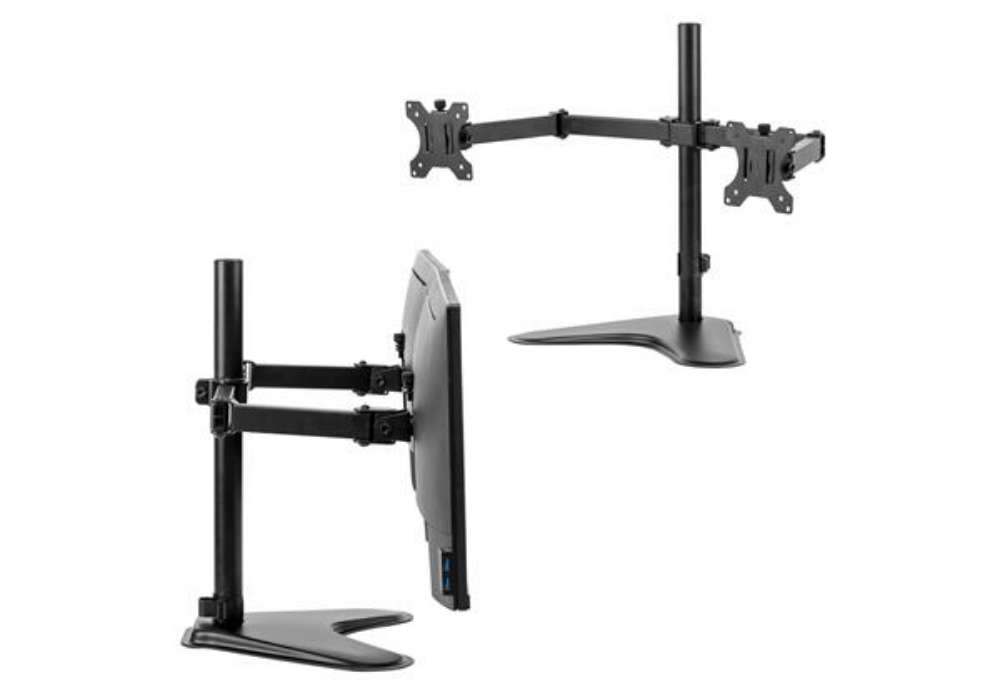 Immagine di Braccio porta monitor Doppio Freestanding - Fellowes