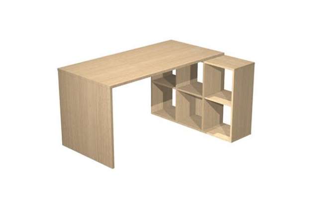 Immagine di Postazione Home-Office - 6 caselle - 140 x 104 x 72,4 cm - rovere