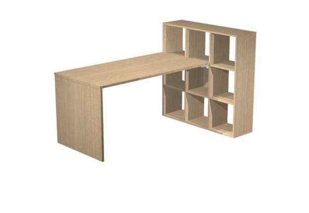 Immagine di Postazione Home-Office - 9 caselle - 169 x 104 x 104 cm - rovere