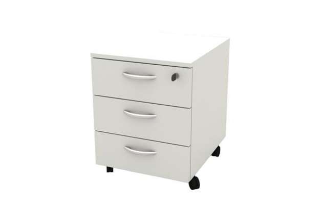 Immagine di Cassettiera Rainbow - 3 cassetti - con ruote - 41 x 50 x 52,2 cm - bianco