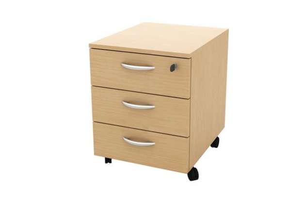 Immagine di Cassettiera Rainbow - 3 cassetti - con ruote - 41 x 50 x 52,2 cm - faggio