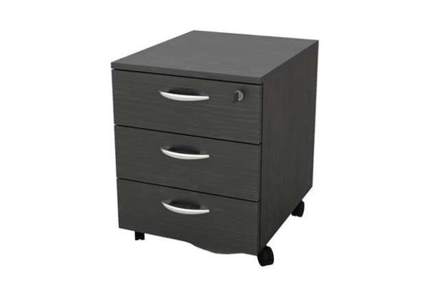 Immagine di Cassettiera Rainbow - 3 cassetti - con ruote - 41 x 50 x 52,2 cm - nero venato