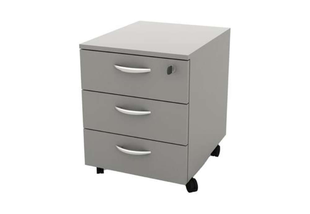 Immagine di Cassettiera Rainbow - 3 cassetti - con ruote - 41 x 50 x 52,2 cm - grigio