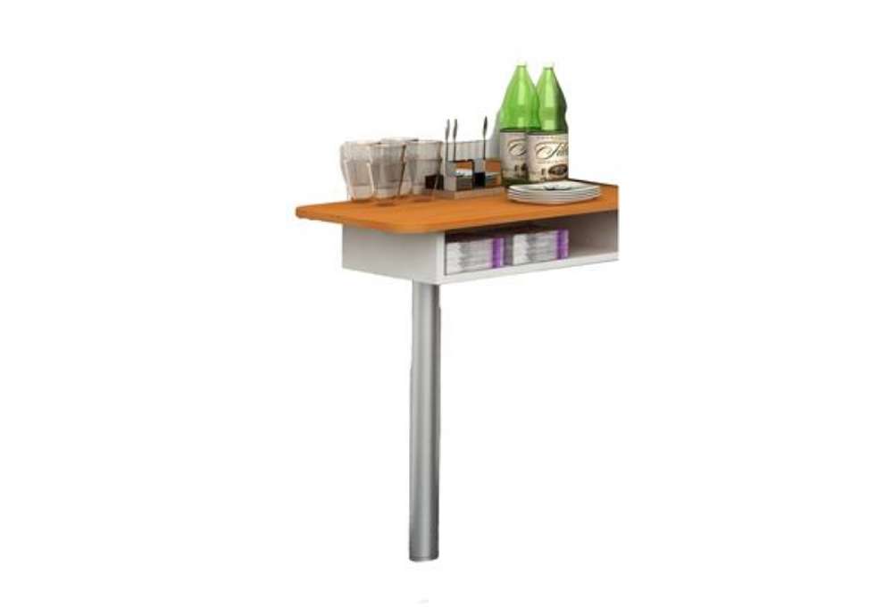 Immagine di Allungo angolo Ristoro - punto caffè - 60 x 45 x 84 cm - bianco/noce chiaro