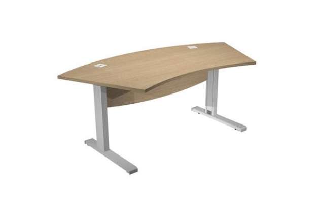Immagine di Scrivania Agorà Direction - fianchi a L in metallo - 190 x 96 x 73 cm - rovere