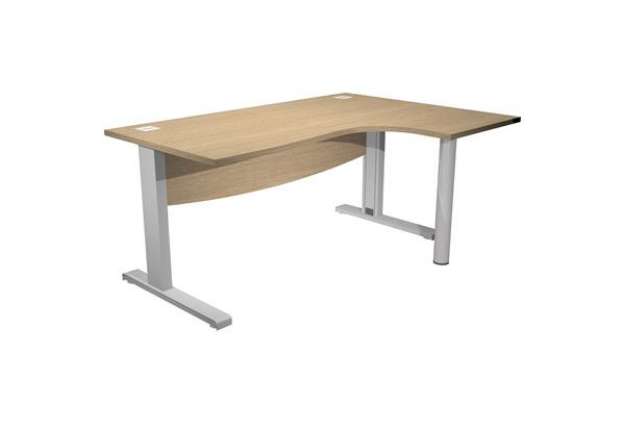 Immagine di Scrivania Agorà Direction Compact - DX - fianco a L in metallo - L 160 cm - rovere