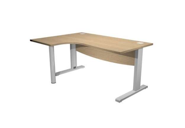 Immagine di Scrivania Agorà Direction Compact - SX - fianco a L in metallo - L 160 cm - rovere