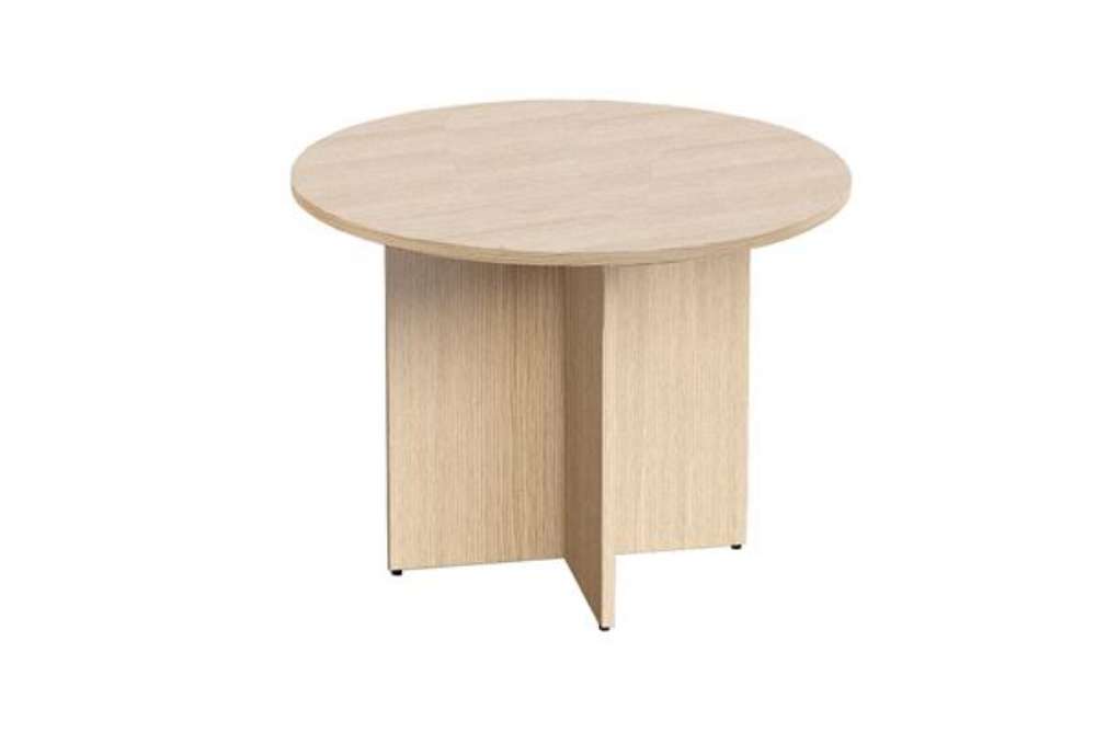 Immagine di Tavolo riunione Agorà Direction - tondo - diametro 100 cm - H 73 cm - rovere