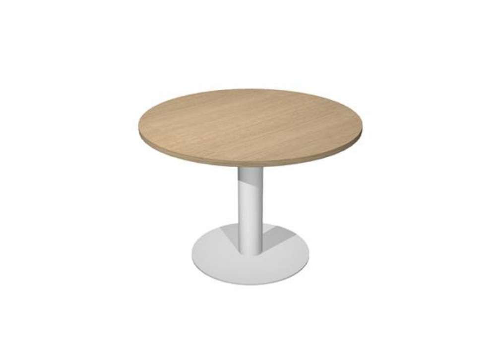 Immagine di Tavolo riunione Agorà Direction - tondo - diametro 100 cm - H 73 cm - gamba metallo - rovere