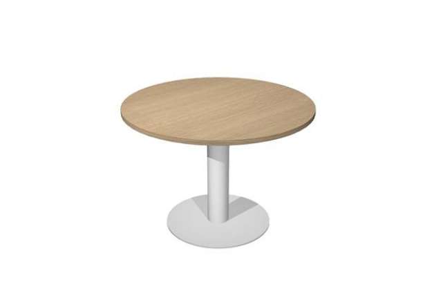 Immagine di Tavolo riunione Agorà Direction - tondo - diametro 100 cm - H 73 cm - gamba metallo - rovere