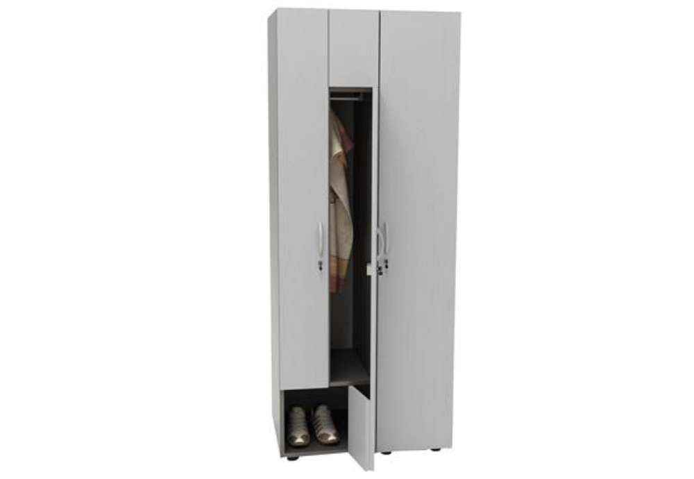 Immagine di Armadio guardaroba - 2 ante - 40 x 52 x 185 cm - grigio