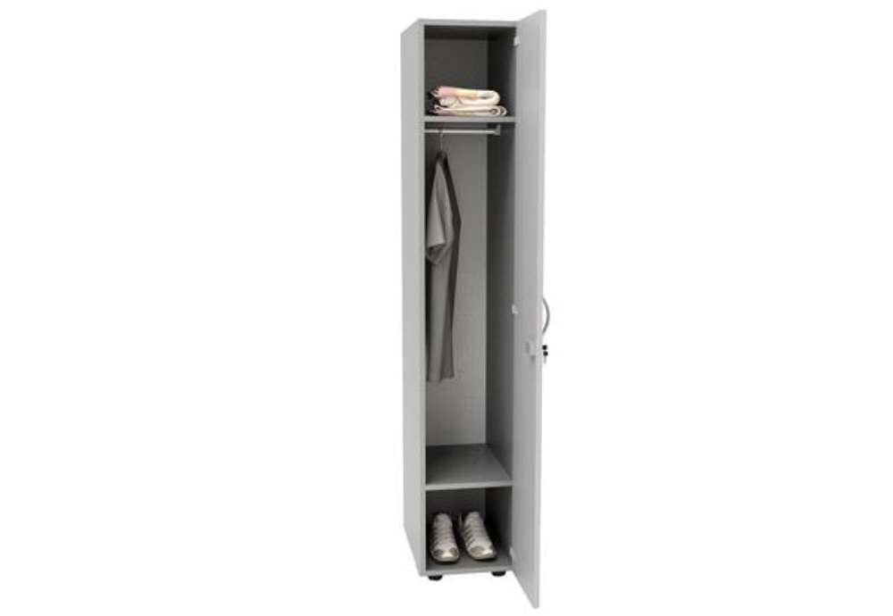 Immagine di Armadio guardaroba - 1 anta - 33 x 52 x 185 cm - grigio