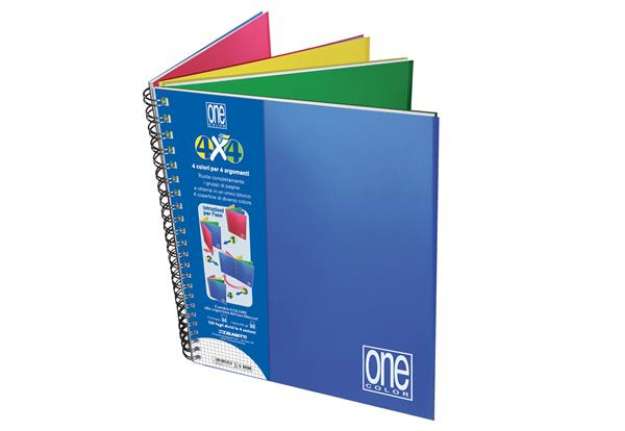 Immagine di Blocco One Color 4 x 4 - A4+ - forato - 5 mm - 120 fogli - 80 gr - spiralato - Blasetti