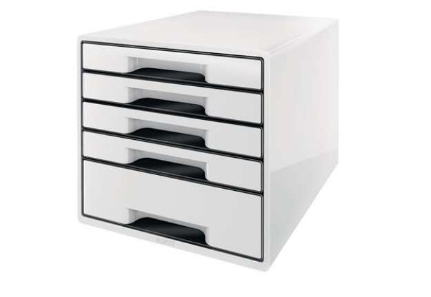 Immagine di Cassettiera Drawer Cabinet Cube 5 - 28,7 x 27 x 36,3 cm - bianco - Leitz