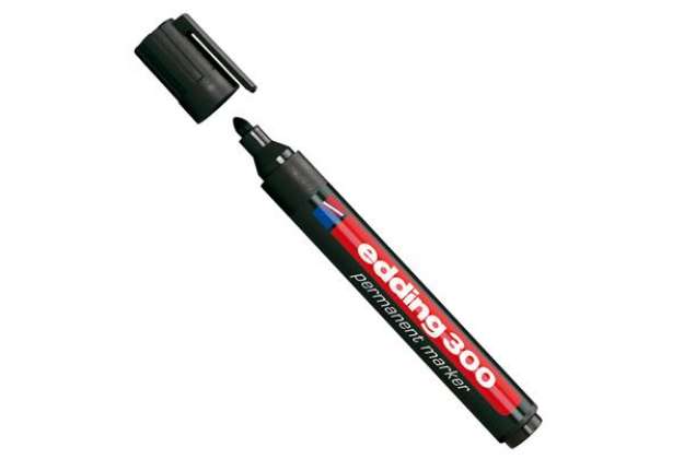 Immagine di Marcatore permanente 300 - punta conica - da 1,5 a 3 mm - nero - Edding