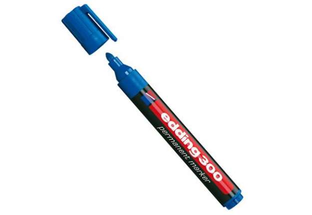 Immagine di Marcatore permanente 300 - punta conica - da 1,5 a 3 mm - blu - Edding