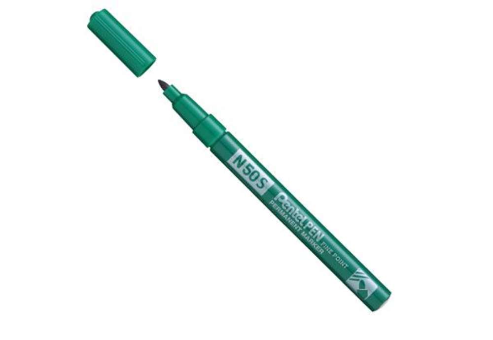 Immagine di Marcatore permanente N50S  - punta tonda - verde - Pentel