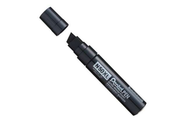 Immagine di Marcatore permanente N50XL - punta scalpello - nero - Pentel