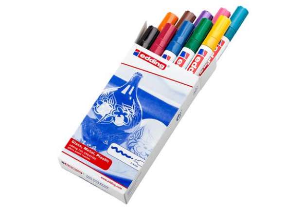 Immagine di Marcatore permanente a vernice 750 - punta tonda - da 2 a 4 mm - Edding - astuccio 10 pezzi