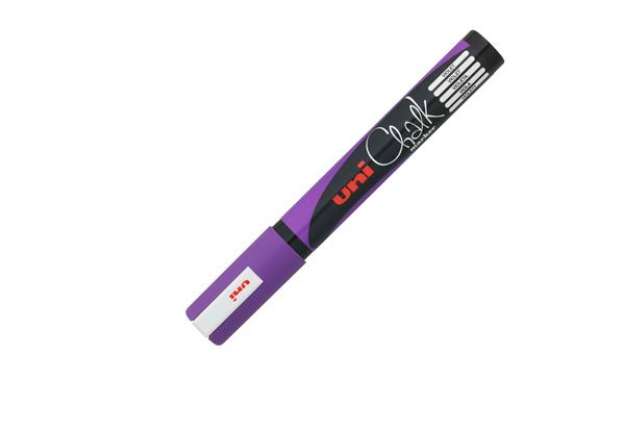Immagine di Marcatore a gesso liquido Uni Chalk Marker - punta tonda da 1,80-2,50mm - viola - Uni Mitsubishi