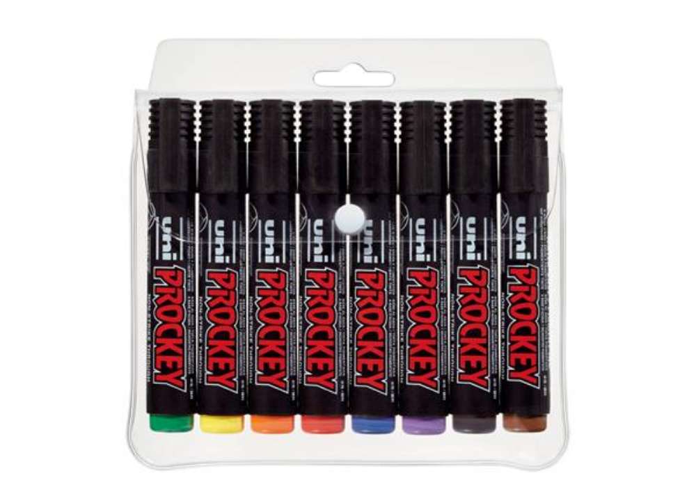 Immagine di Marcatori Uni Prockey M122  - punta conica 1,20 - 1,80 mm - colori assortiti - Uni Mitsubishi - astu