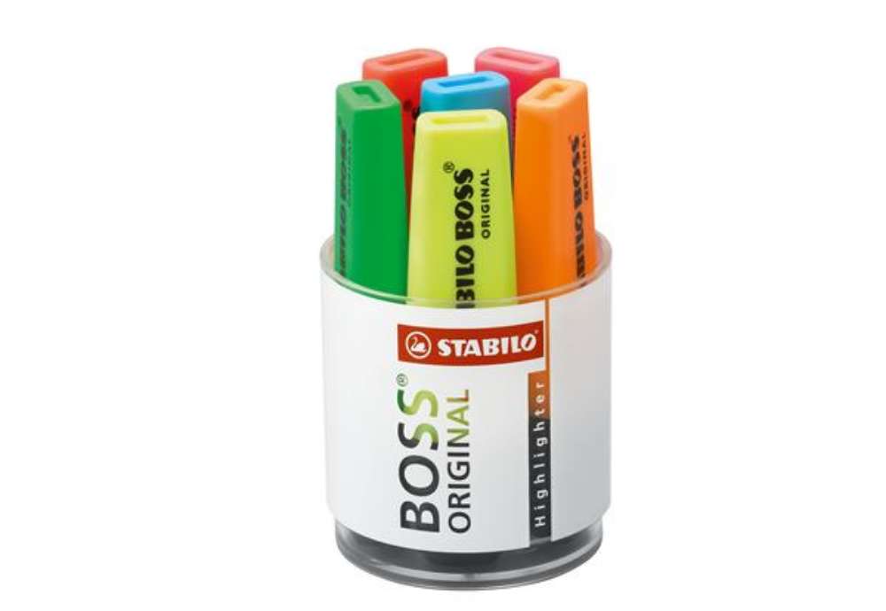 Immagine di Evidenziatore Boss Original - punta a scalpello - tratto 2 - 5 mm - colori assortiti - Stabilo - cil