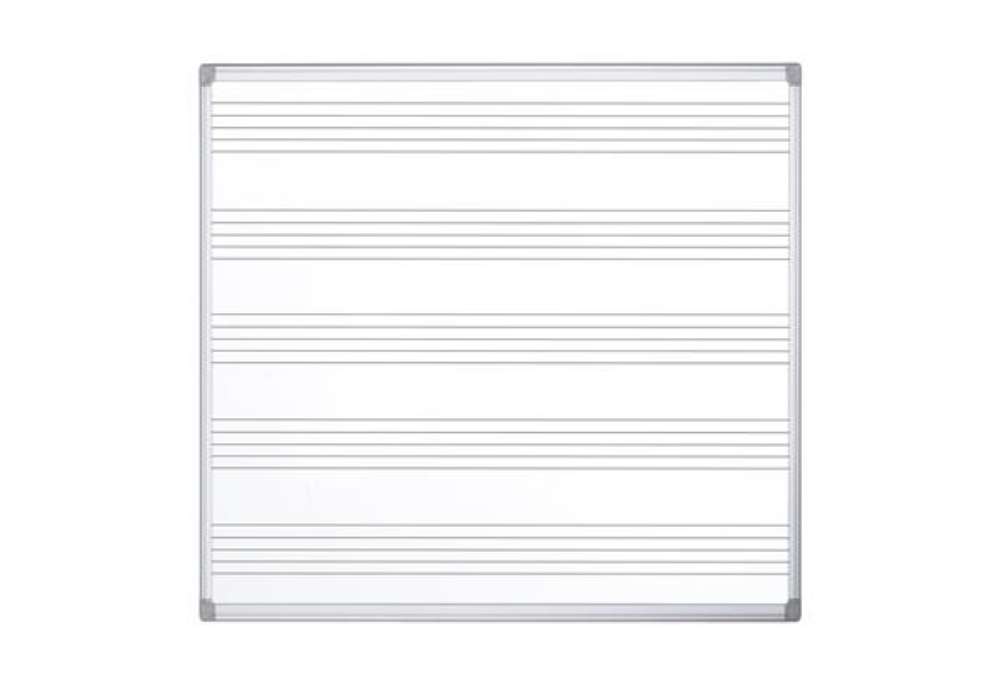 Immagine di Lavagna magnetica Maya Musica - pentagramma musicale - 120 x 120 cm - Bi-Office