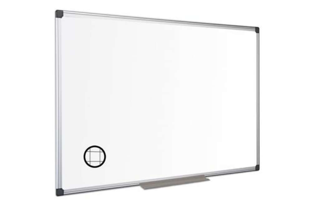 Immagine di Lavagna magnetica Maya a quadretti - 90 x 120 cm - bianco - Bi-Office
