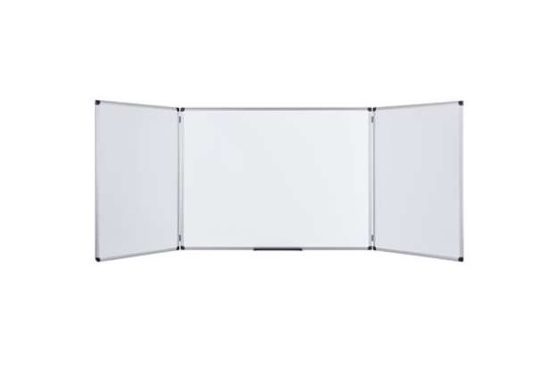 Immagine di Lavagna magnetica Maya Trio - 90 x 240 cm (aperta) - bianco - Bi-Office