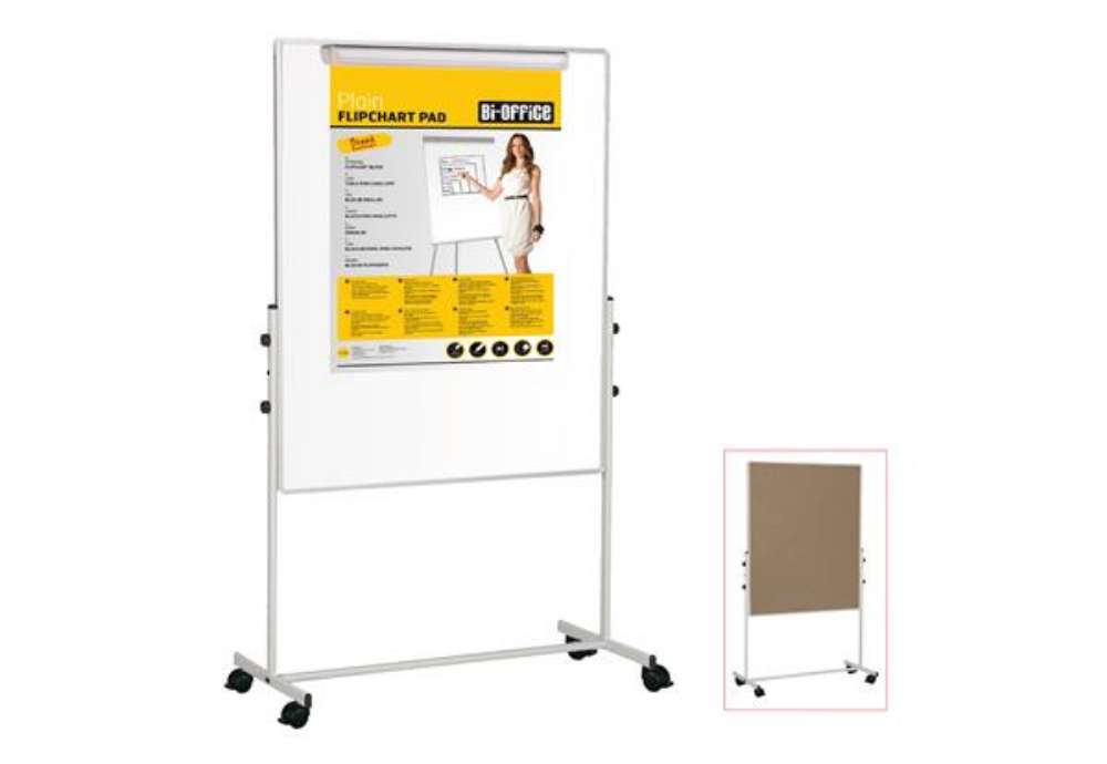 Immagine di Lavagna Duo a doppia superficie (bianca/sughero) - 100 x 100 cm - Bi-Office