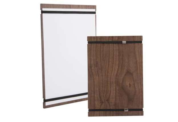 Immagine di Portamenù Tablet con elastici - 32 x 22 cm - legno di noce - Securit