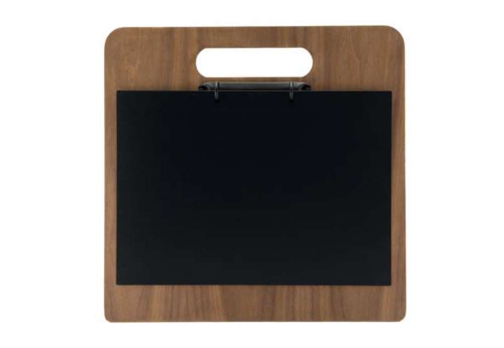 Immagine di Portamenù a tagliere con anelli Chopping Board - 32 x 24 cm - legno di noce - Securit