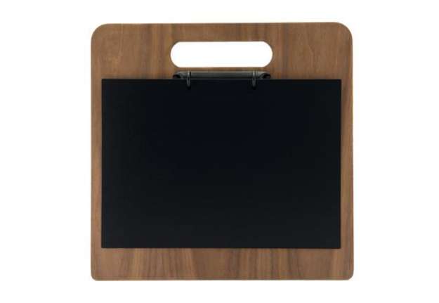 Immagine di Portamenù a tagliere con anelli Chopping Board - 32 x 24 cm - legno di noce - Securit