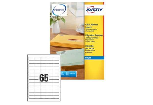 Immagine di Etichette adesive J8651 - in carta - angoli arrotondati - inkjet - permanenti - 38,1 x 21,2 mm - 65